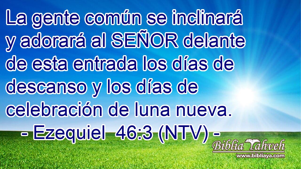 La gente común se inclinará y adorará al SEÑOR delante de esta entrada los días de descanso y los días de celebración de luna nueva.