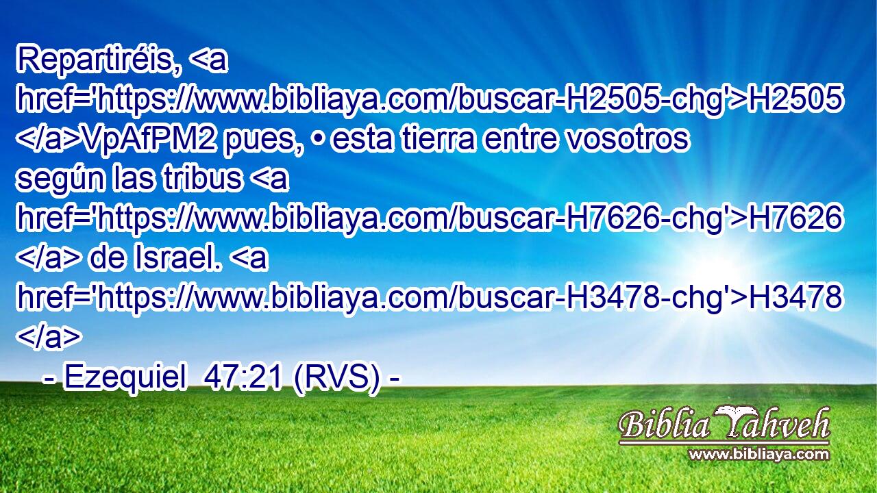 Repartiréis, H2505 VpAfPM2 pues, • esta tierra entre vosotros según las tribus H7626  de Israel. H3478  