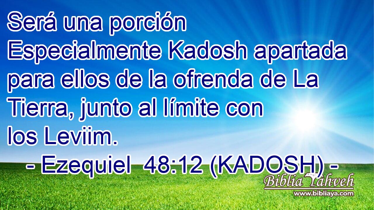  Será una porción Especialmente Kadosh apartada para ellos de la ofrenda de La Tierra, junto al límite con los Leviim. 