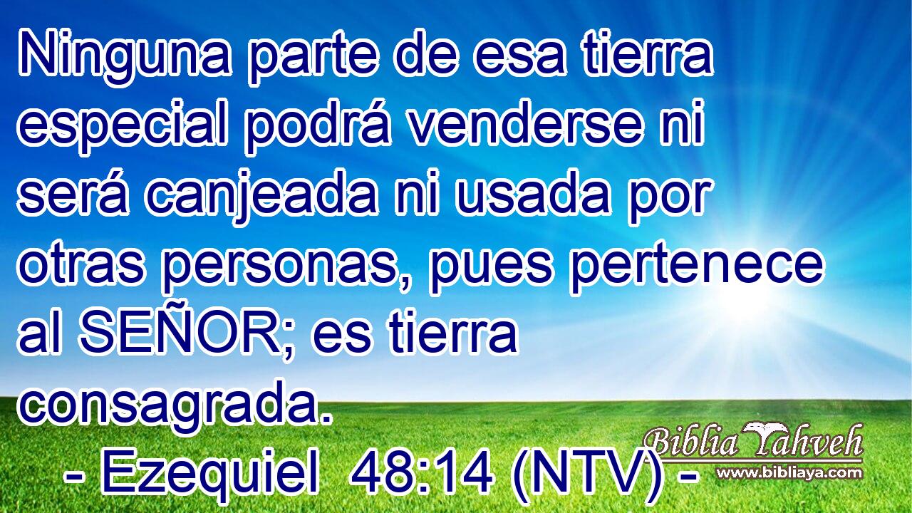 Ninguna parte de esa tierra especial podrá venderse ni será canjeada ni usada por otras personas, pues pertenece al SEÑOR; es tierra consagrada.