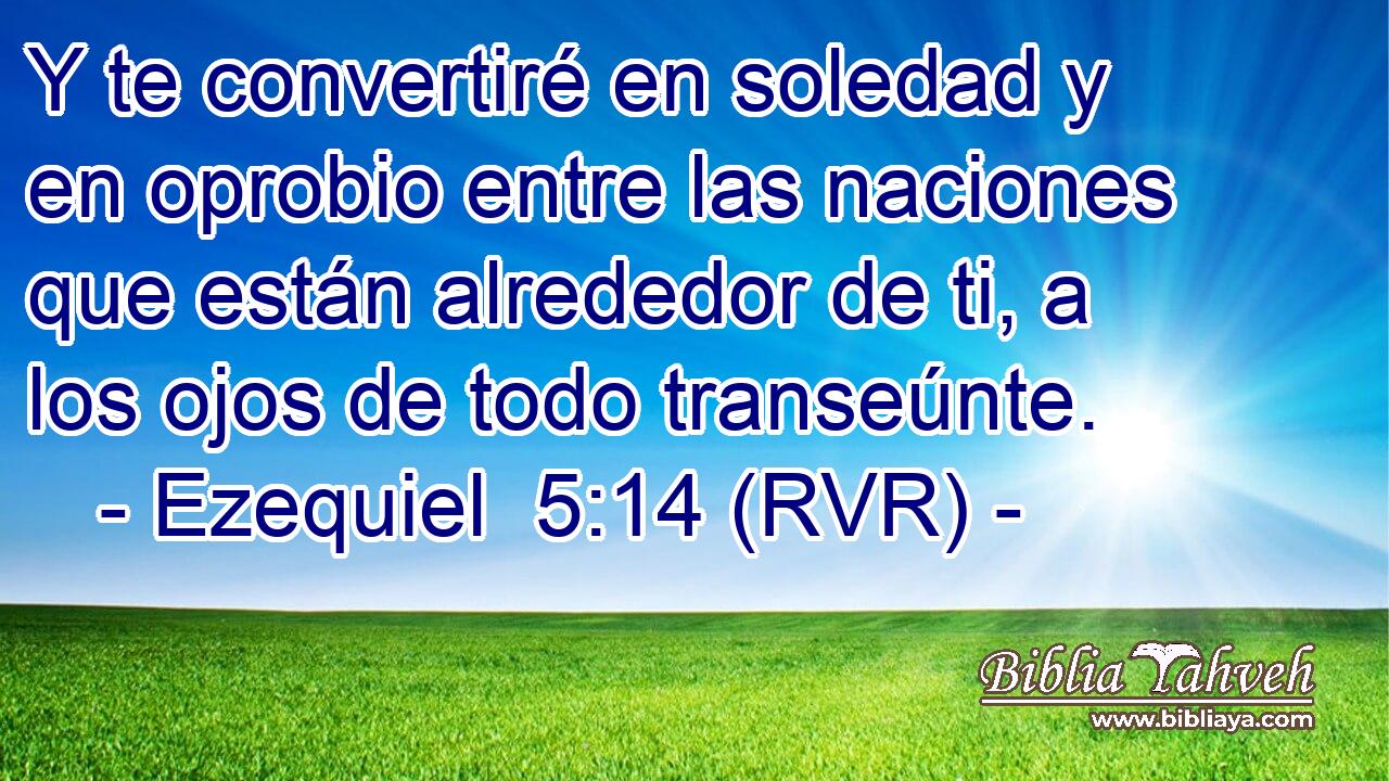 Y te convertiré en soledad y en oprobio entre las naciones que están alrededor de ti, a los ojos de todo transeúnte.