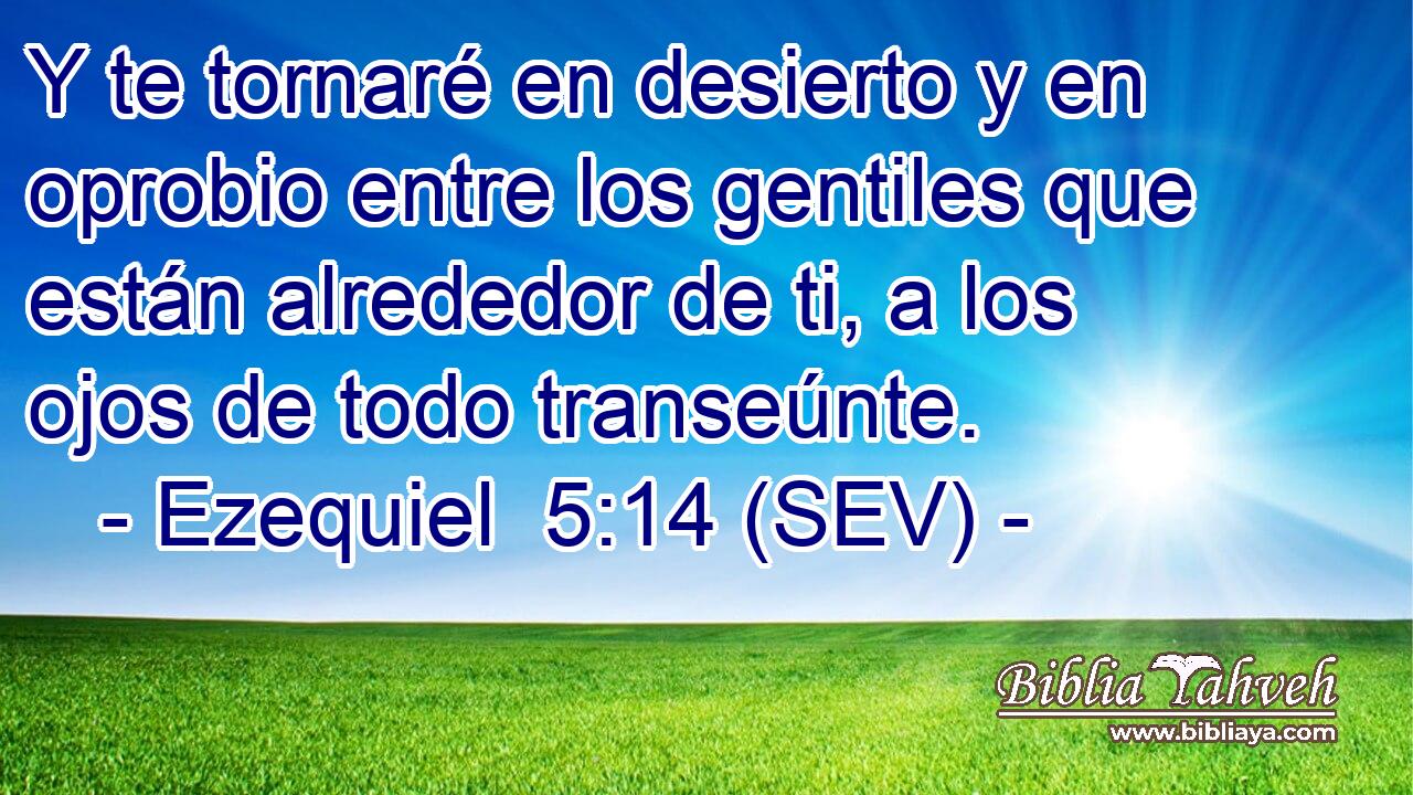 Y te tornaré en desierto y en oprobio entre los gentiles que están alrededor de ti, a los ojos de todo transeúnte.