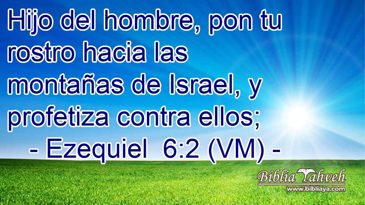  Hijo del hombre, pon tu rostro hacia las montañas de Israel, y profetiza contra ellos; 