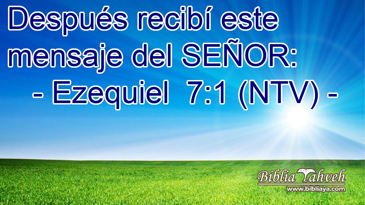 Después recibí este mensaje del SEÑOR: