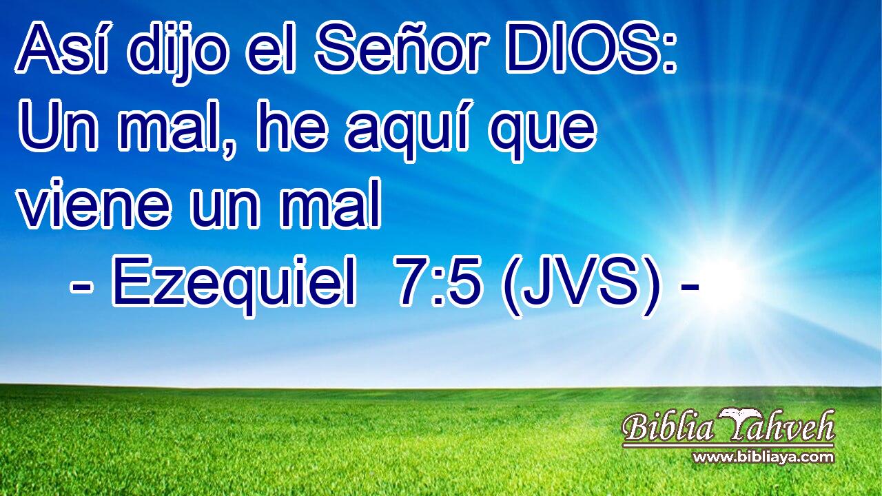 Así dijo el Señor DIOS: Un mal, he aquí que viene un mal