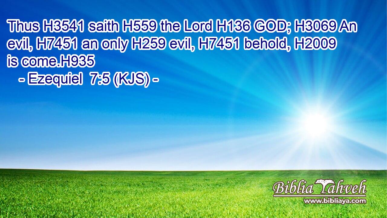 Thus H3541 saith H559 the Lord H136 GOD; H3069 An evil, H7451 an only H259 evil, H7451 behold, H2009 is come.H935