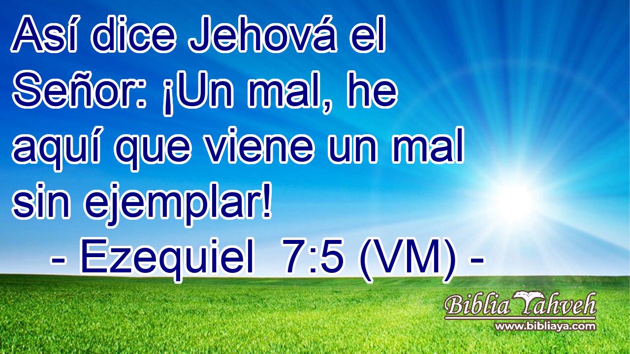  Así dice Jehová el Señor: ¡Un mal, he aquí que viene un mal sin ejemplar! 