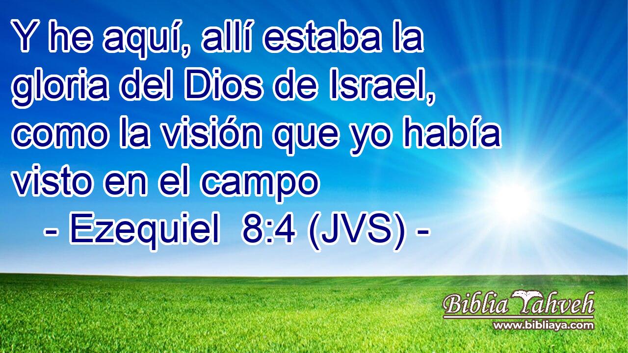 Y he aquí, allí estaba la gloria del Dios de Israel, como la visión que yo había visto en el campo