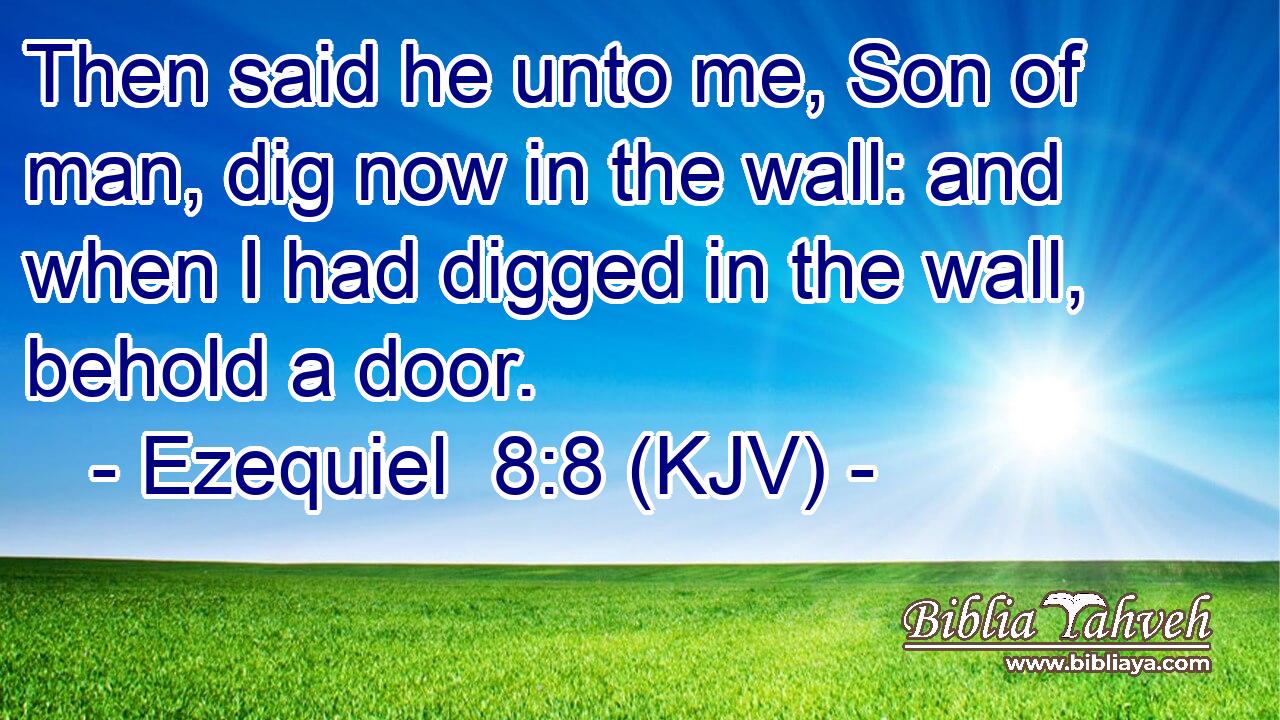 Then said he unto me, Son of man, dig now in the wall: and when I had digged in the wall, behold a door.
