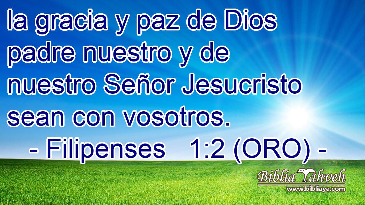  la gracia y paz de Dios padre nuestro y de nuestro Señor Jesucristo sean con vosotros. 