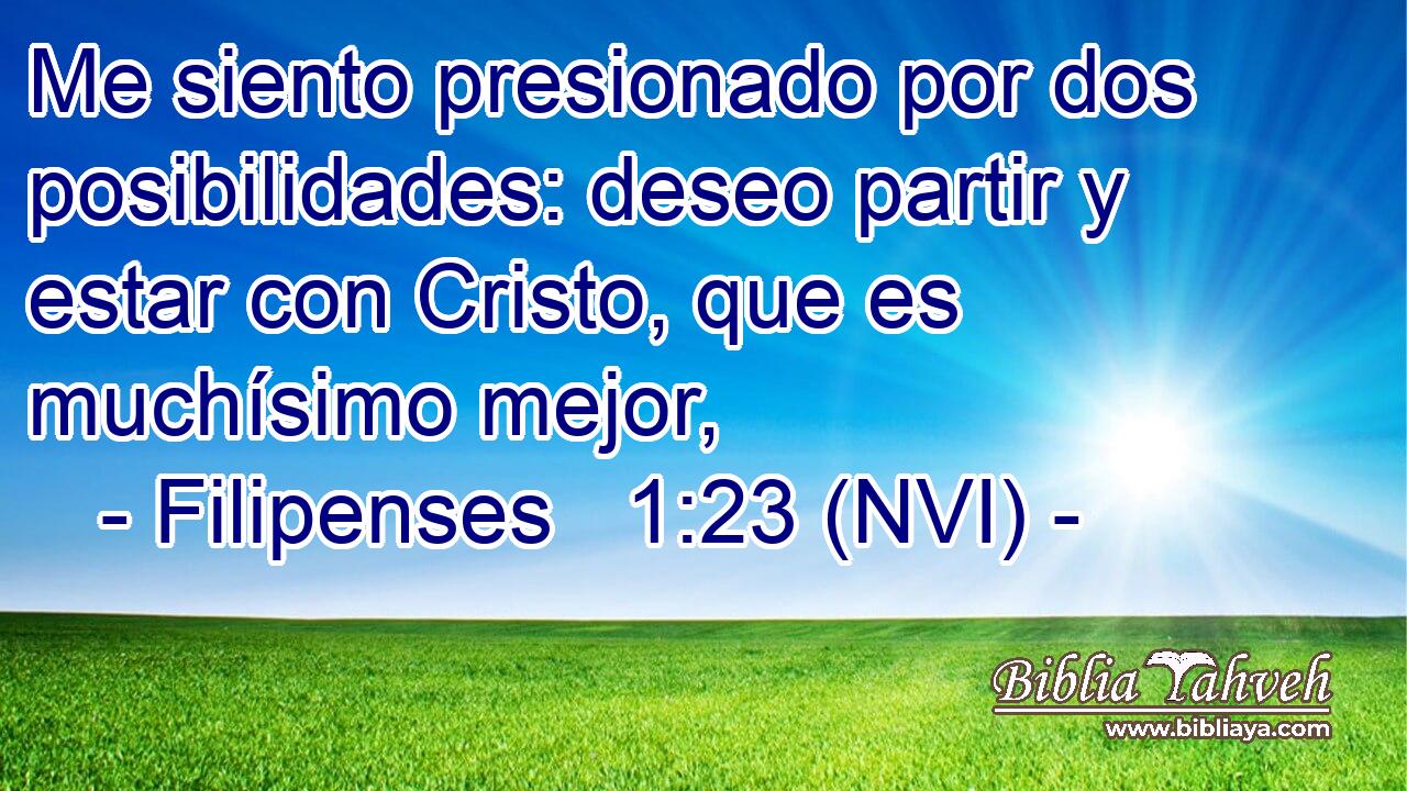  Me siento presionado por dos posibilidades: deseo partir y estar con Cristo, que es muchísimo mejor, 