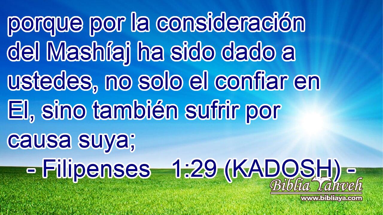  porque por la consideración del Mashíaj ha sido dado a ustedes, no solo el confiar en El, sino también sufrir por causa suya; 