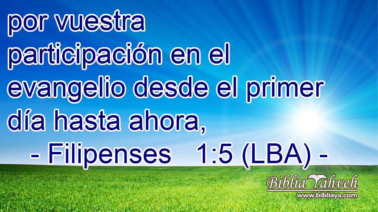 por vuestra participación en el evangelio desde el primer día hasta ahora,