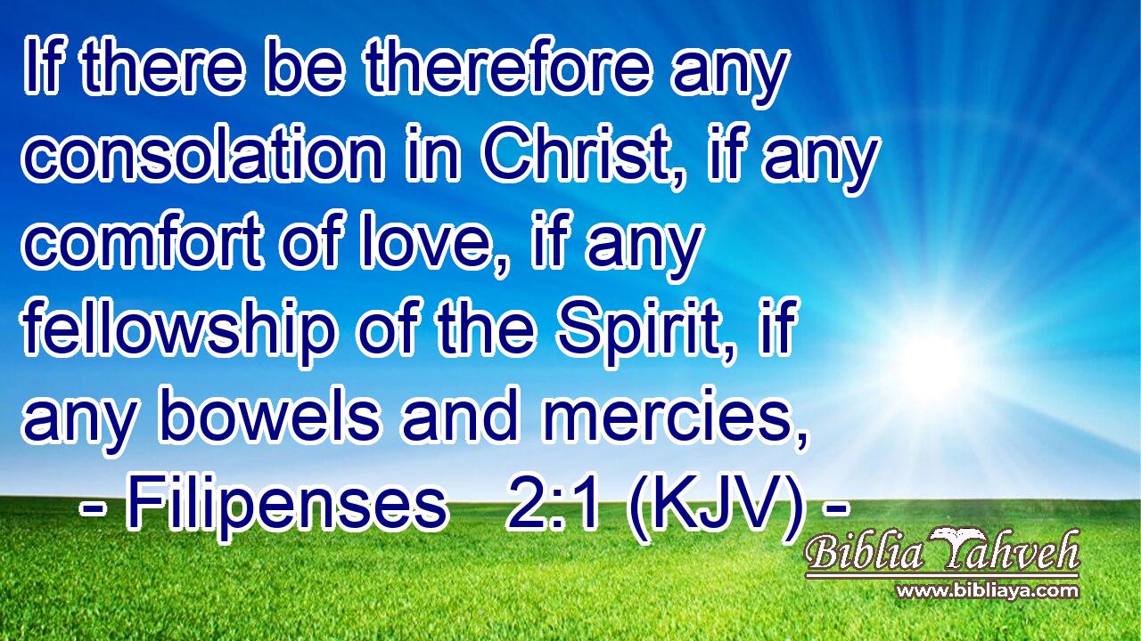 If there be therefore any consolation in Christ, if any comfort of love, if any fellowship of the Spirit, if any bowels and mercies,