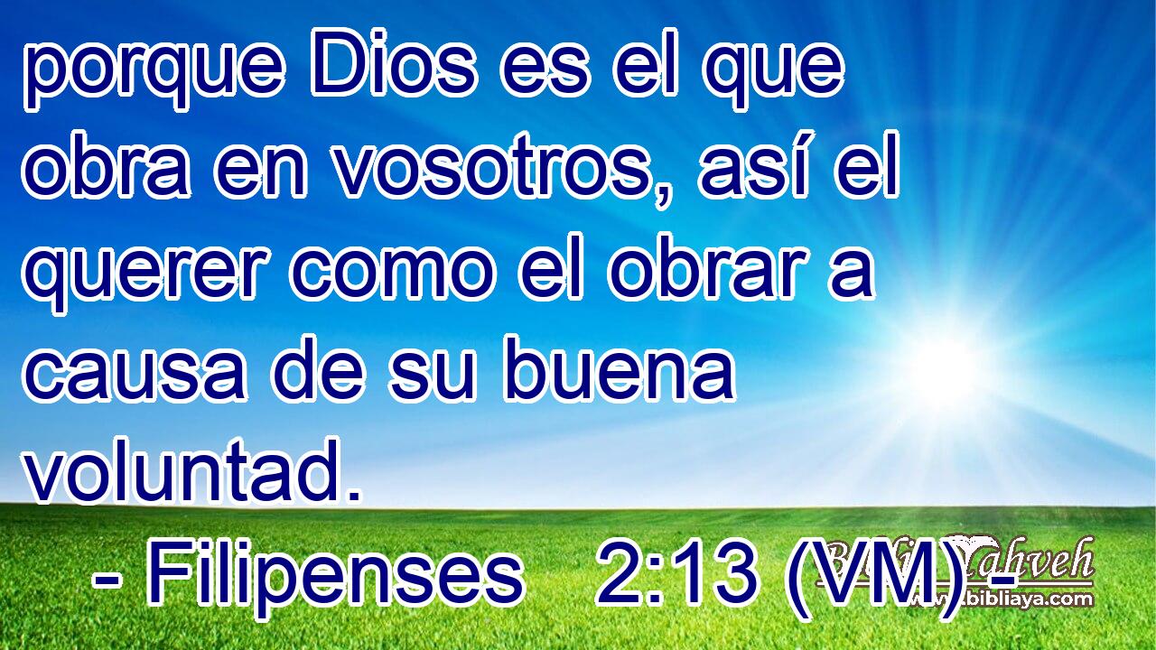  porque Dios es el que obra en vosotros, así el querer como el obrar a causa de su buena voluntad. 