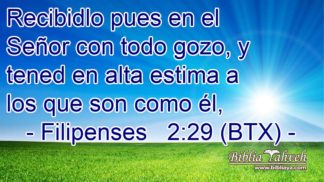 Recibidlo pues en el Señor con todo gozo, y tened en alta estima a los que son como él,