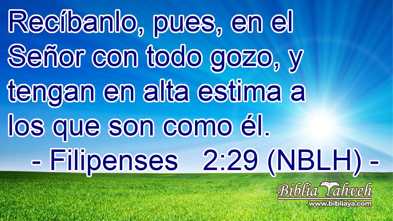 Recíbanlo, pues, en el Señor con todo gozo, y tengan en alta estima a los que son como él. 