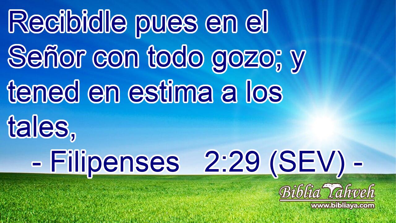 Recibidle pues en el Señor con todo gozo; y tened en estima a los tales,