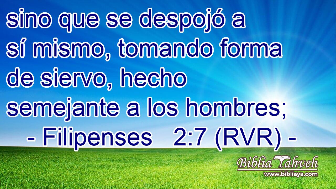 sino que se despojó a sí mismo, tomando forma de siervo, hecho semejante a los hombres;