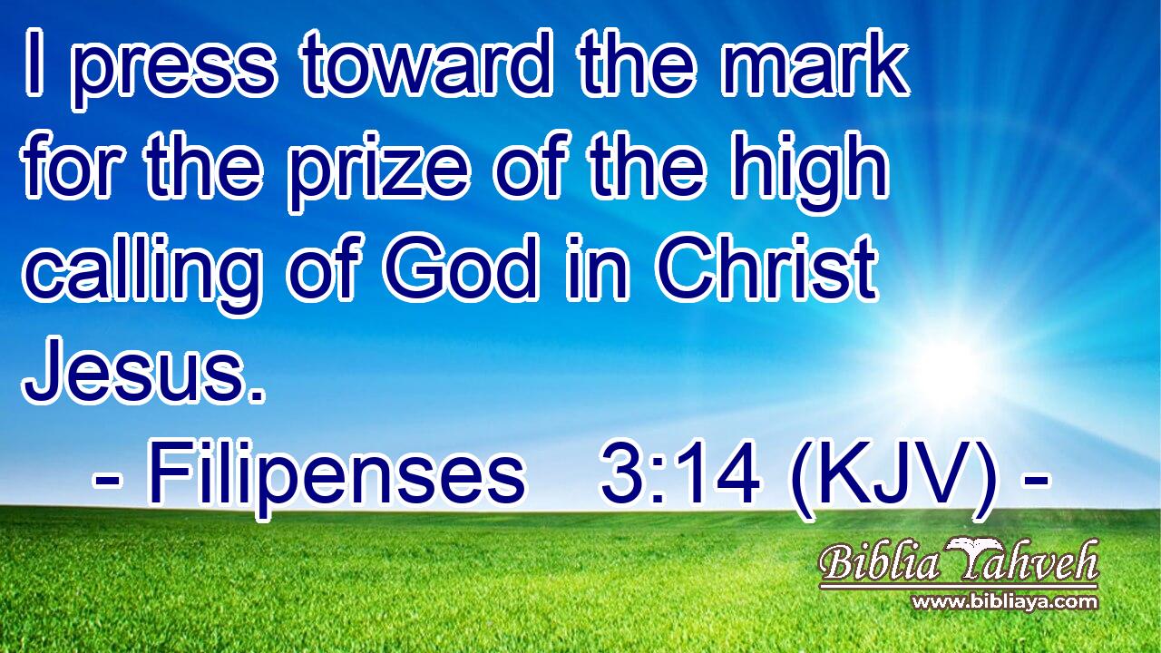 I press toward the mark for the prize of the high calling of God in Christ Jesus.