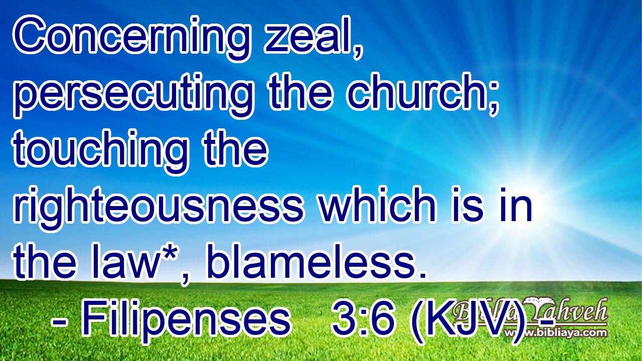 Concerning zeal, persecuting the church; touching the righteousness which is in the law*, blameless.