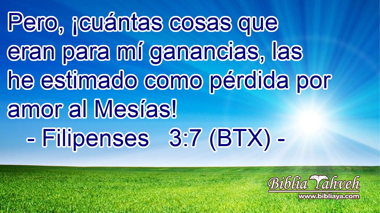 Pero, ¡cuántas cosas que eran para mí ganancias, las he estimado como pérdida por amor al Mesías!