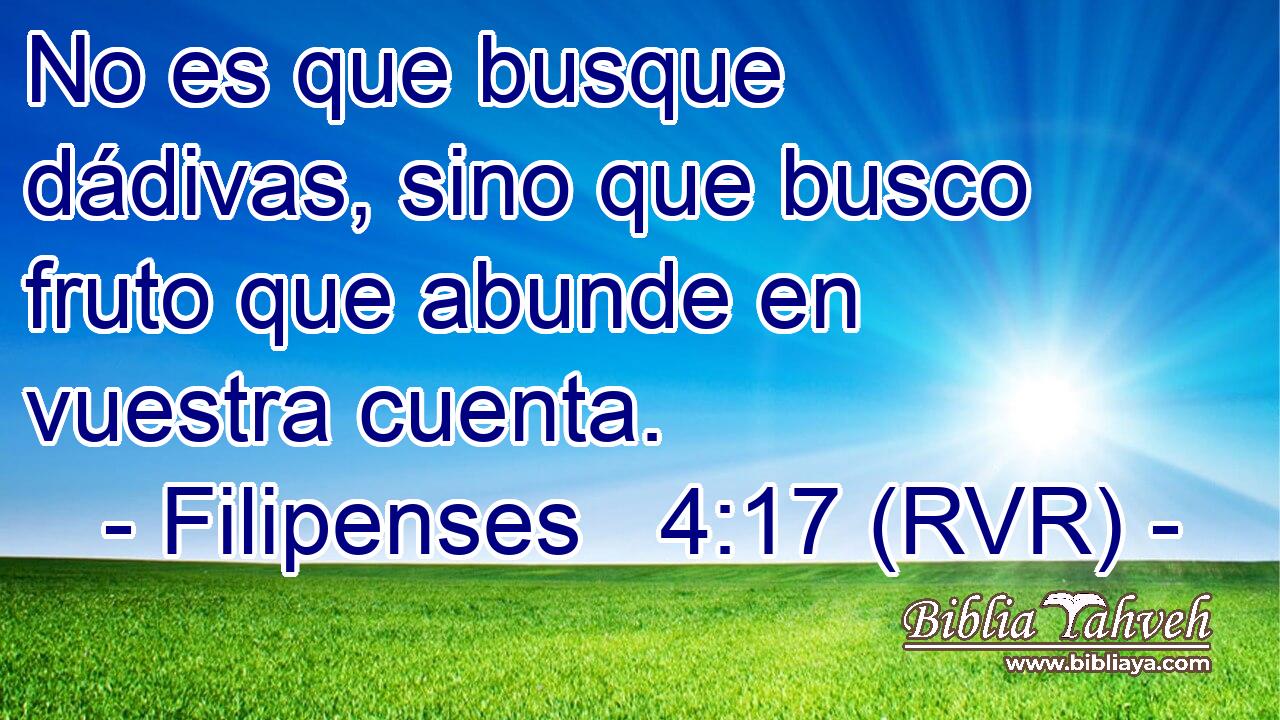 No es que busque dádivas, sino que busco fruto que abunde en vuestra cuenta.