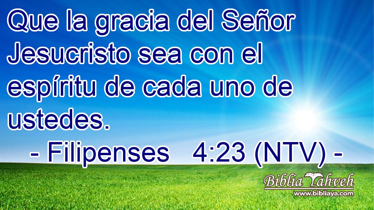 Que la gracia del Señor Jesucristo sea con el espíritu de cada uno de ustedes.