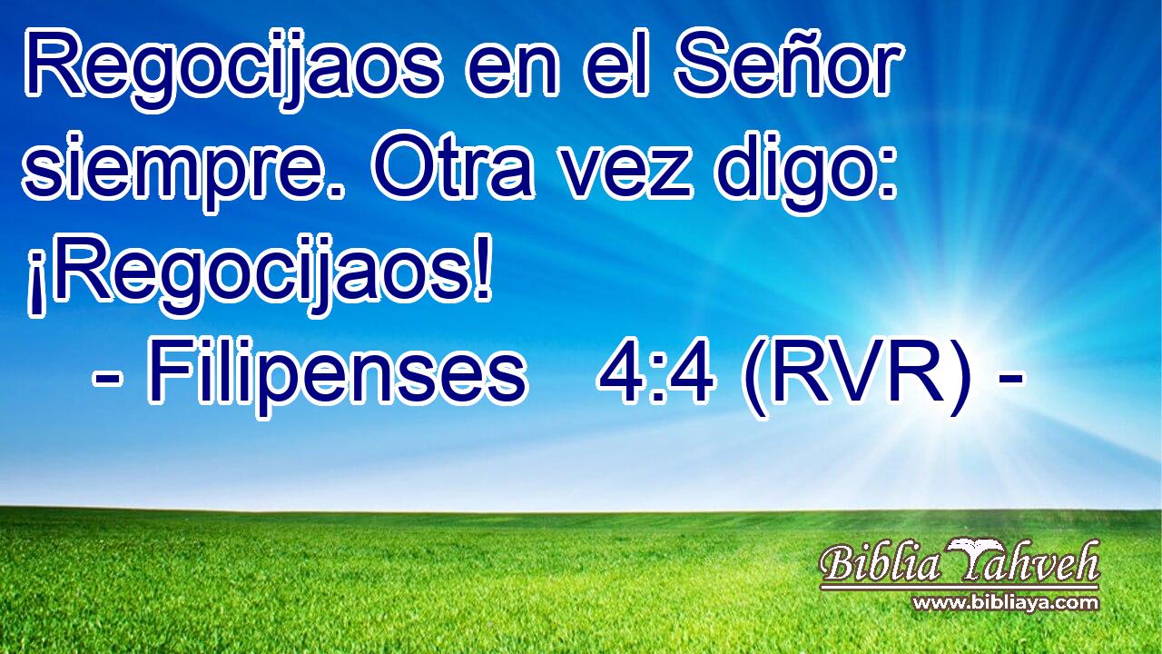 Regocijaos en el Señor siempre. Otra vez digo: ¡Regocijaos!