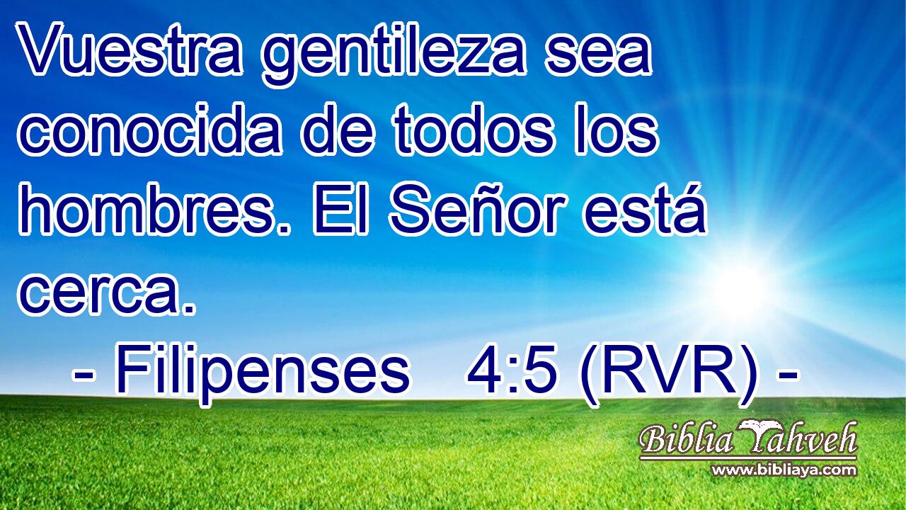 Vuestra gentileza sea conocida de todos los hombres. El Señor está cerca.
