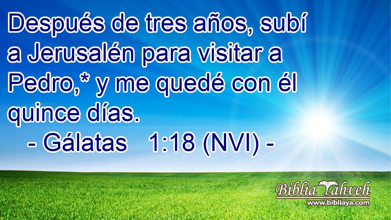  Después de tres años, subí a Jerusalén para visitar a Pedro,* y me quedé con él quince días. 