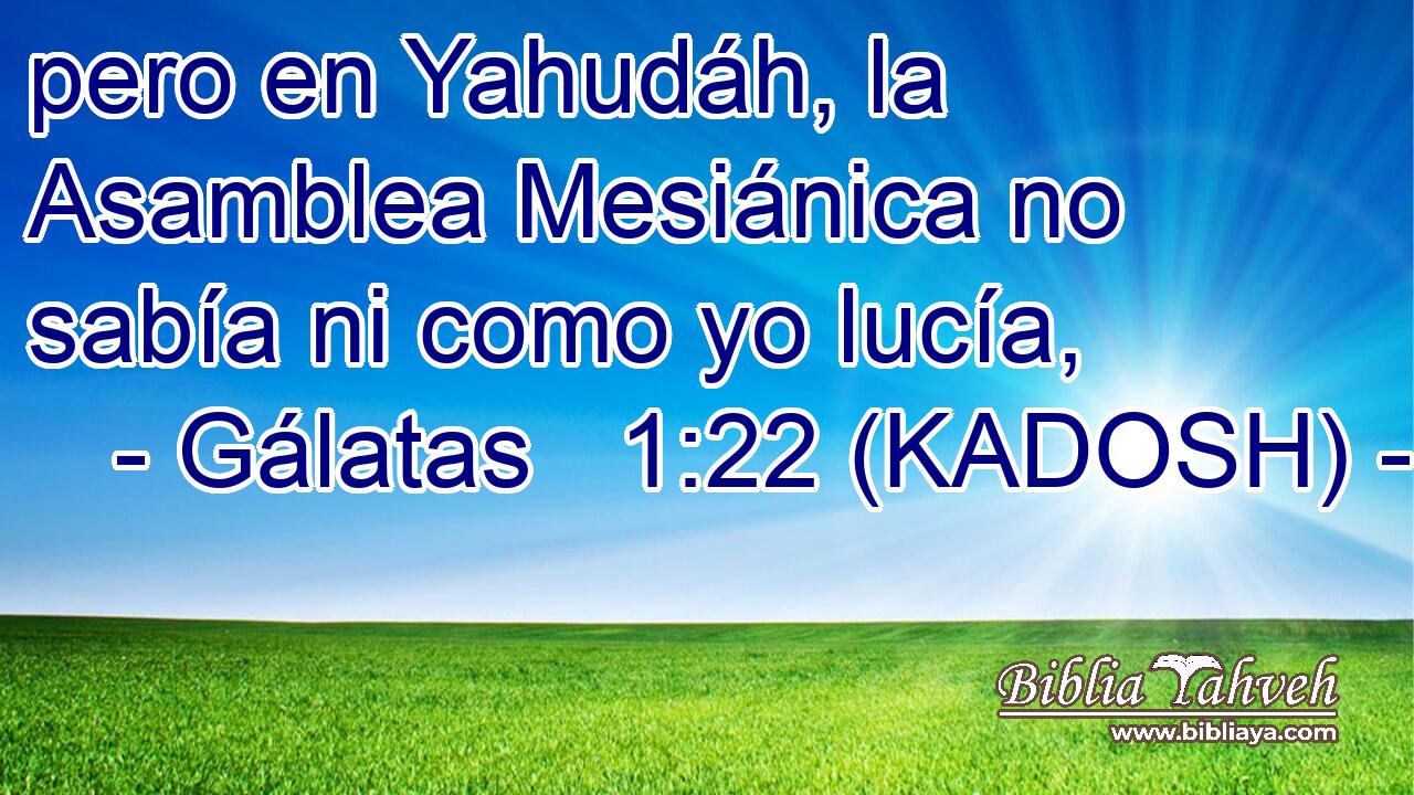  pero en Yahudáh, la Asamblea Mesiánica no sabía ni como yo lucía, 