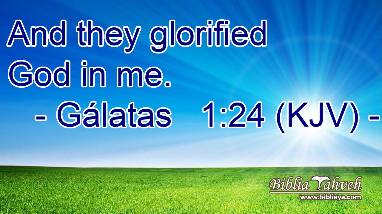 And they glorified God in me.