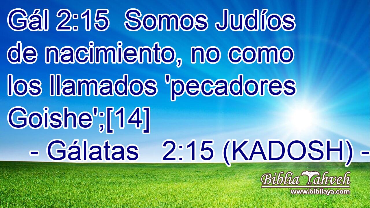  Somos Judíos de nacimiento, no como los llamados 'pecadores Goishe';[14] 