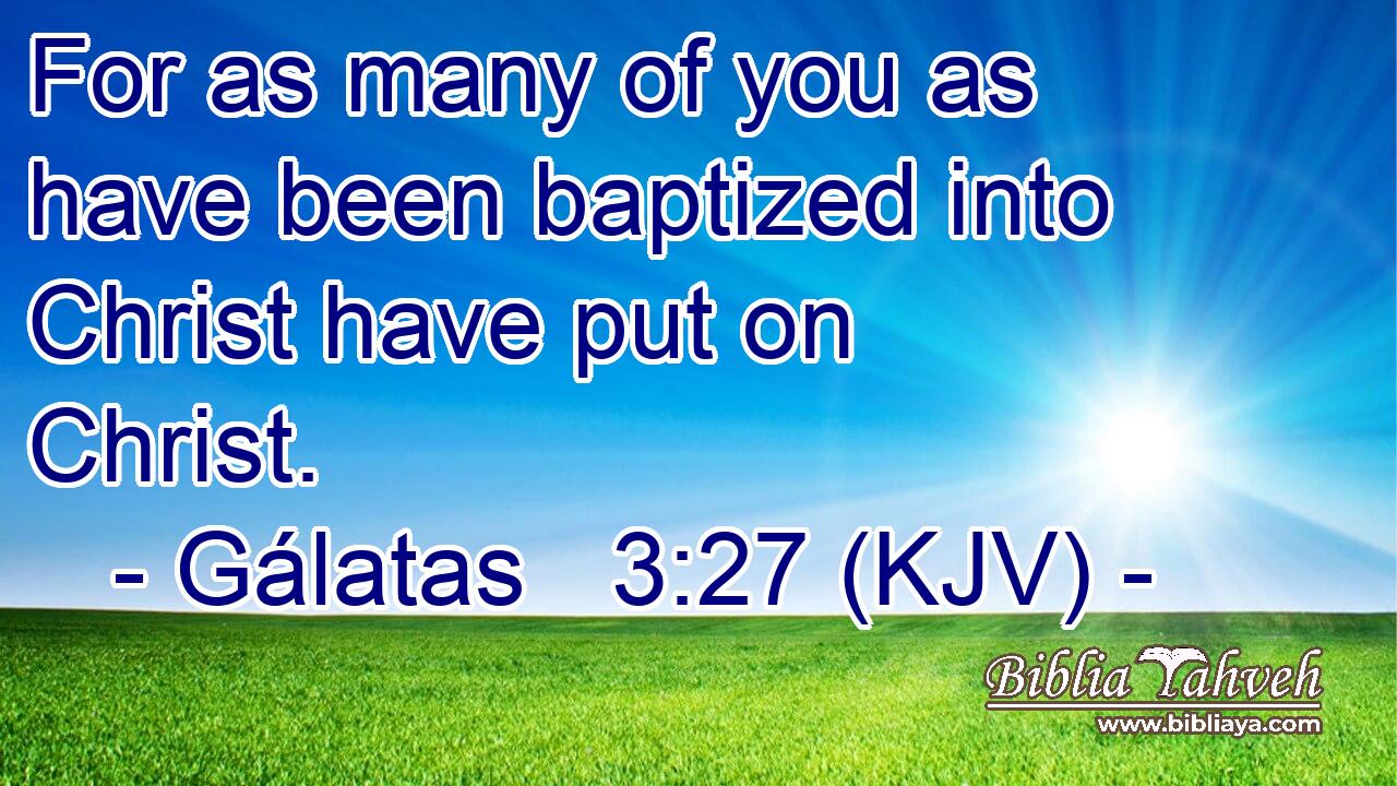For as many of you as have been baptized into Christ have put on Christ.