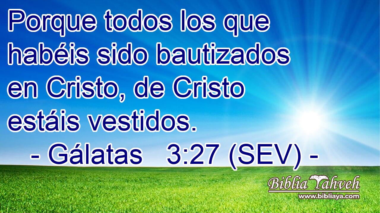 Porque todos los que habéis sido bautizados en Cristo, de Cristo estáis vestidos.