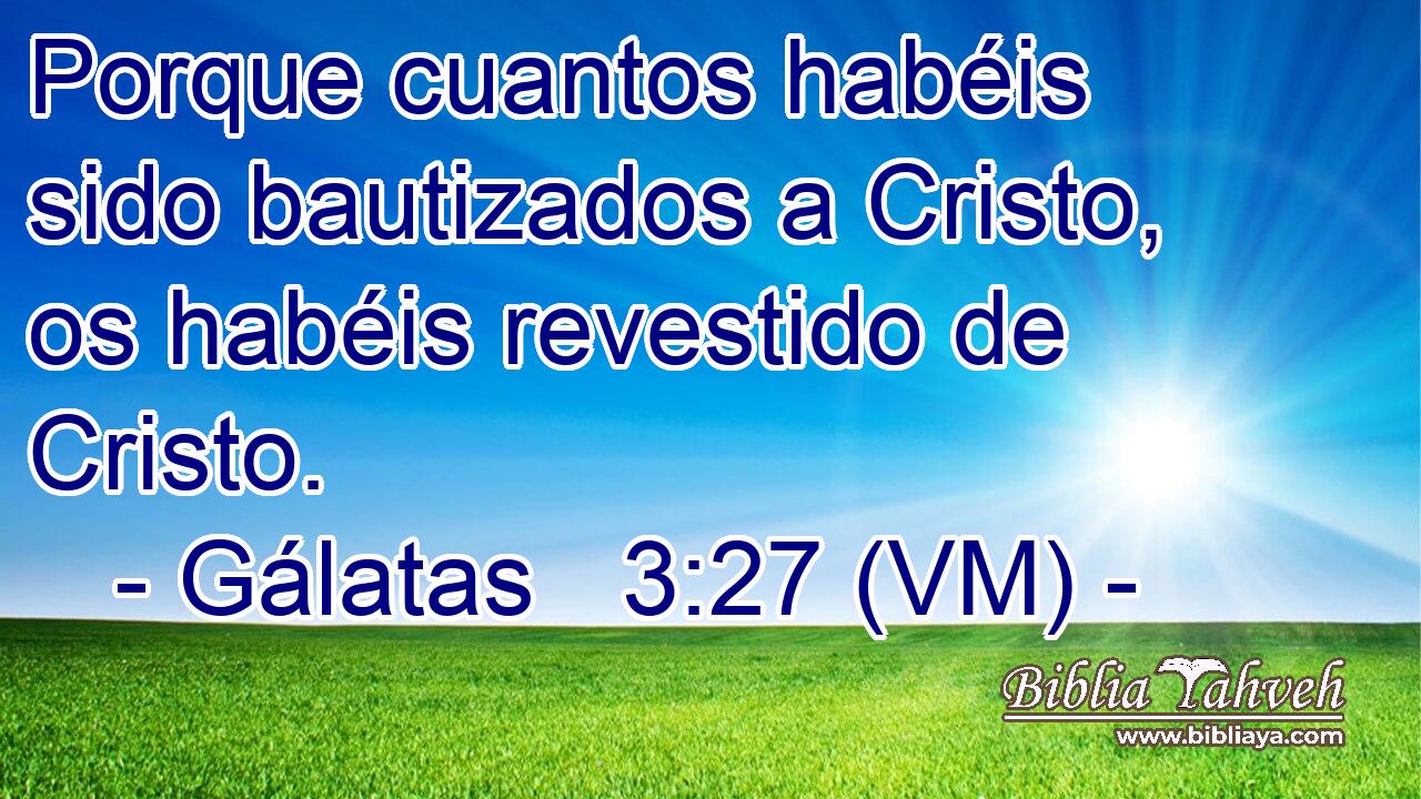  Porque cuantos habéis sido bautizados a Cristo, os habéis revestido de Cristo. 