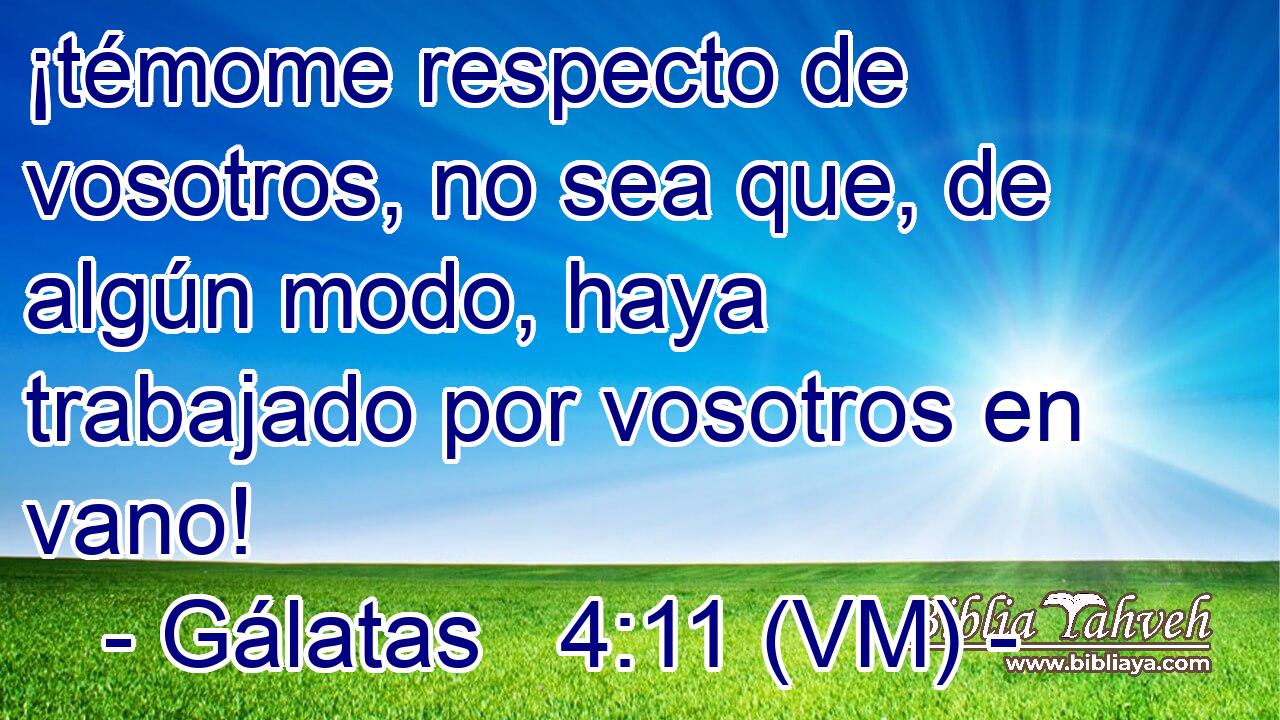  ¡témome respecto de vosotros, no sea que, de algún modo, haya trabajado por vosotros en vano! 