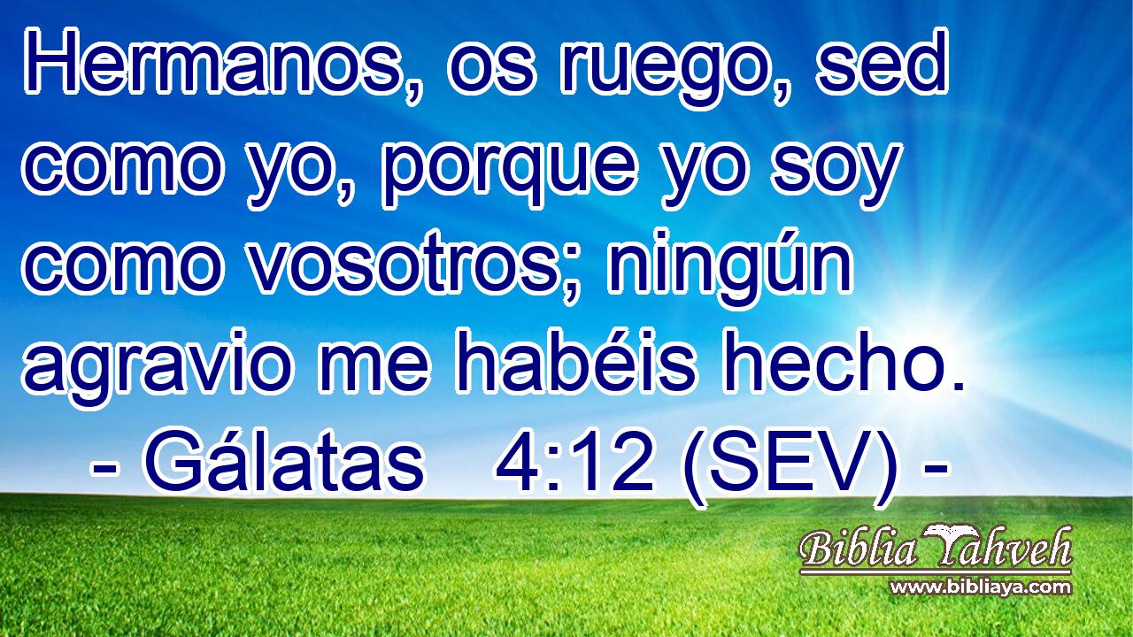 Hermanos, os ruego, sed como yo, porque yo soy como vosotros; ningún agravio me habéis hecho.