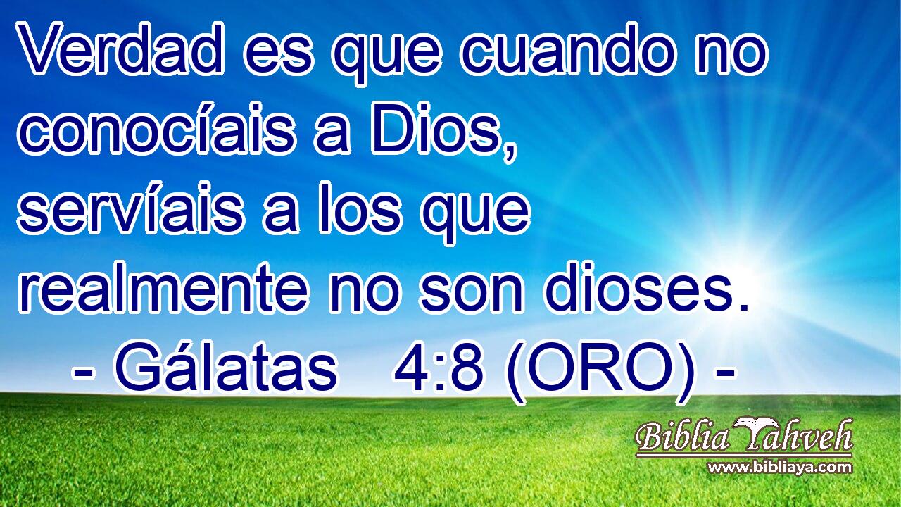  Verdad es que cuando no conocíais a Dios, servíais a los que realmente no son dioses. 