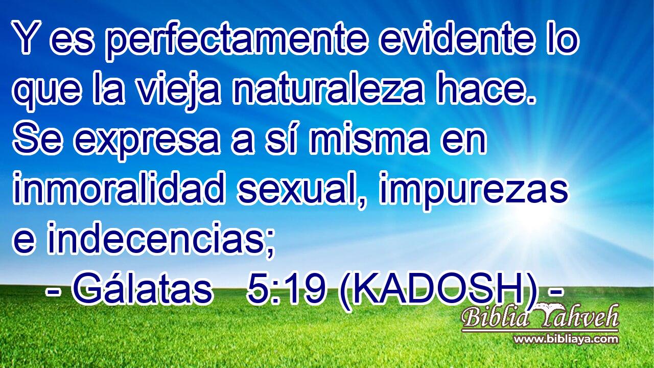  Y es perfectamente evidente lo que la vieja naturaleza hace. Se expresa a sí misma en inmoralidad sexual, impurezas e indecencias; 