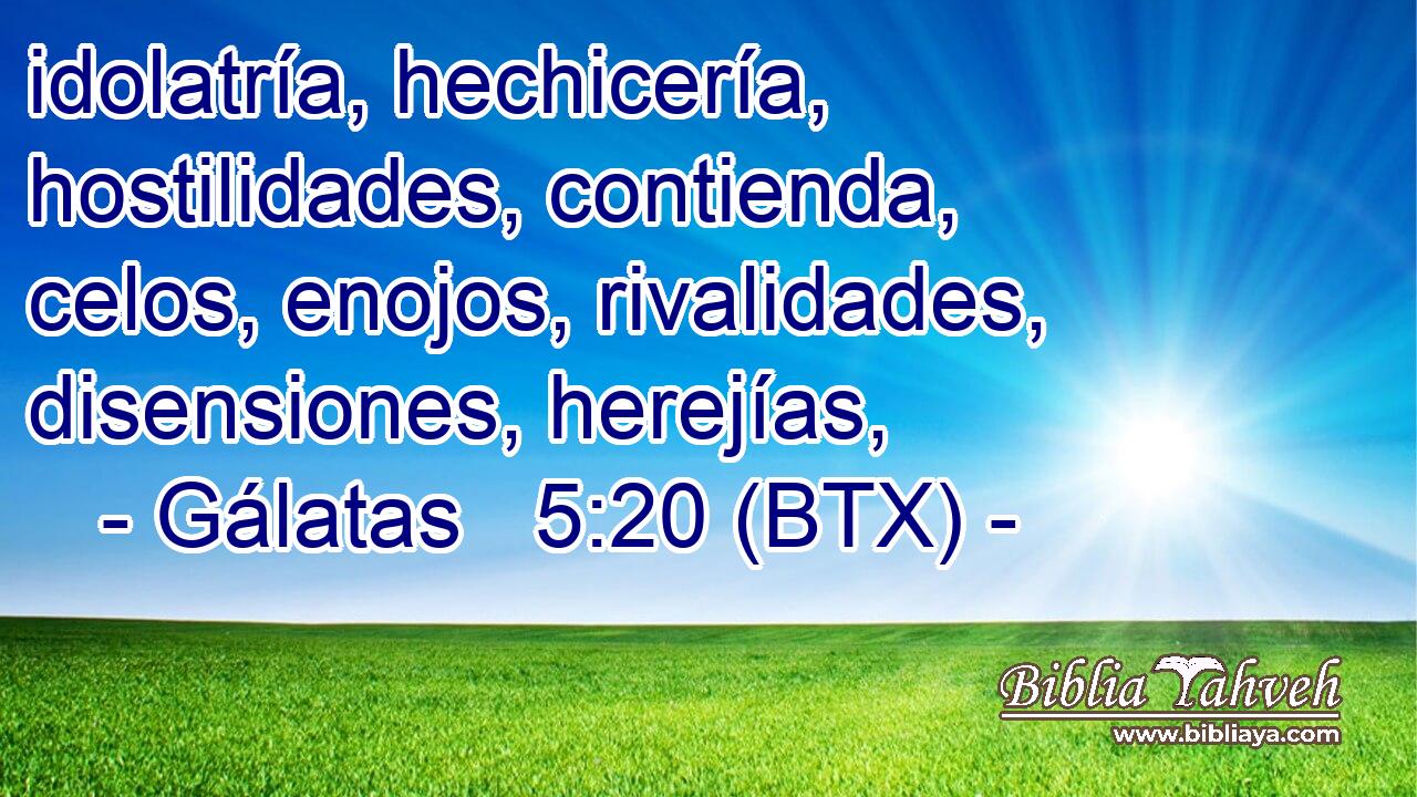 idolatría, hechicería, hostilidades, contienda, celos, enojos, rivalidades, disensiones, herejías,