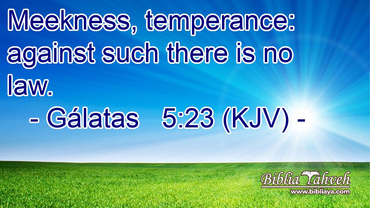 Meekness, temperance: against such there is no law.