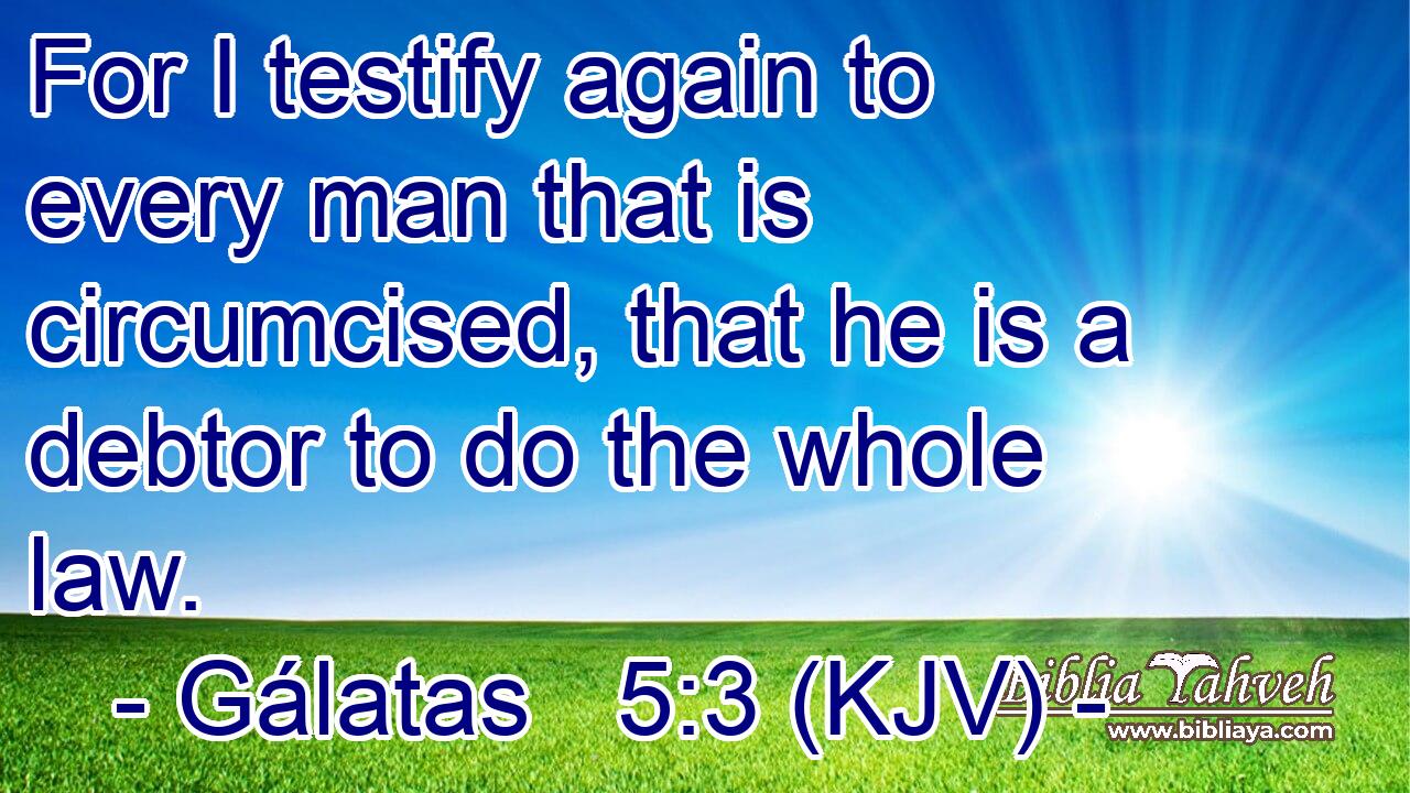 For I testify again to every man that is circumcised, that he is a debtor to do the whole law.