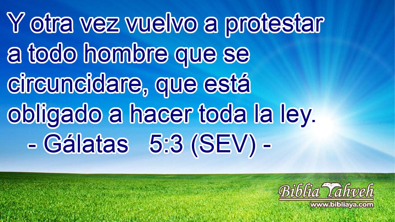 Y otra vez vuelvo a protestar a todo hombre que se circuncidare, que está obligado a hacer toda la ley.