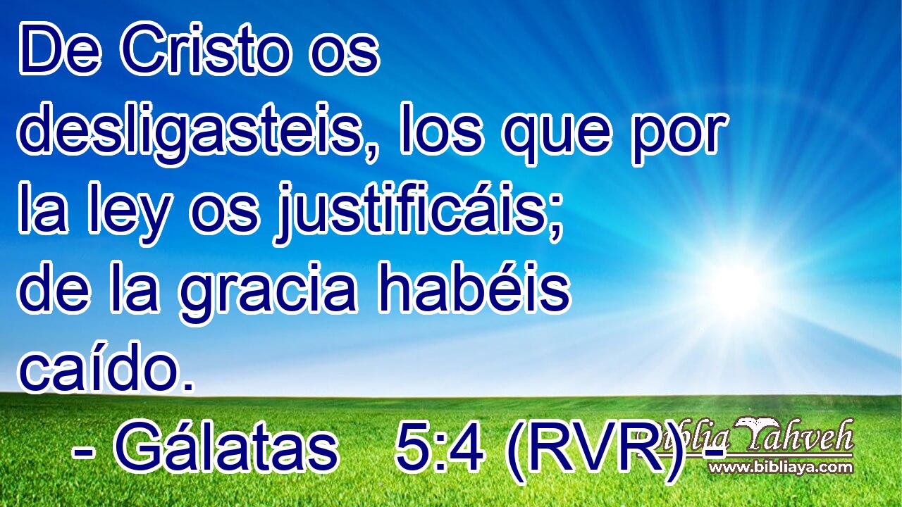 De Cristo os desligasteis, los que por la ley os justificáis; de la gracia habéis caído.