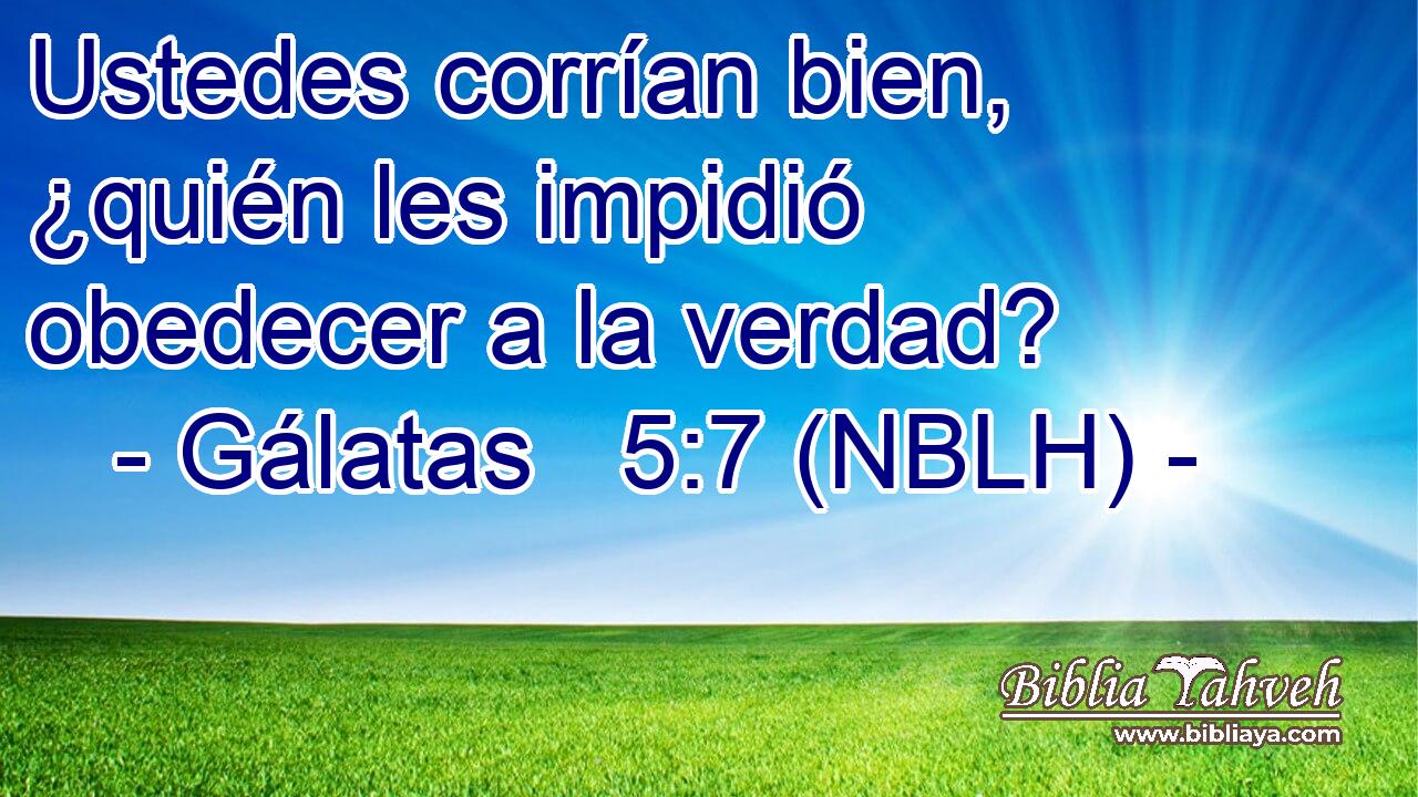  Ustedes corrían bien, ¿quién les impidió obedecer a la verdad? 