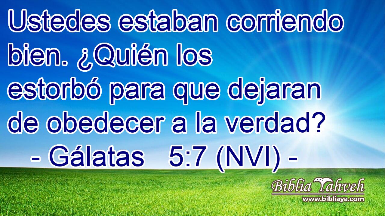  Ustedes estaban corriendo bien. ¿Quién los estorbó para que dejaran de obedecer a la verdad? 