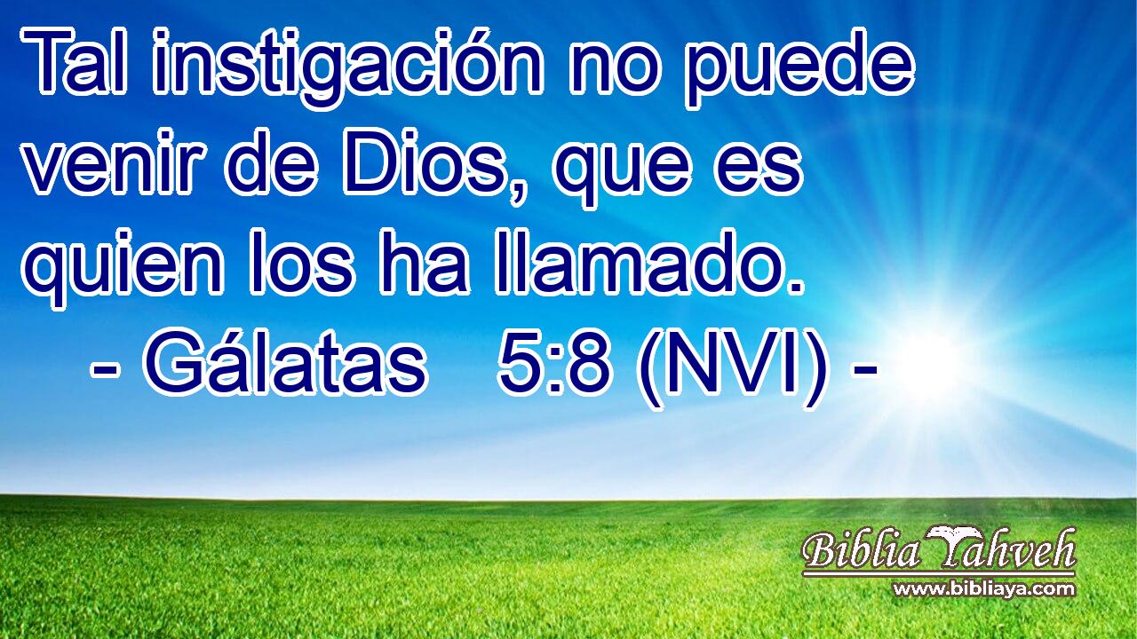 Tal instigación no puede venir de Dios, que es quien los ha llamado. 