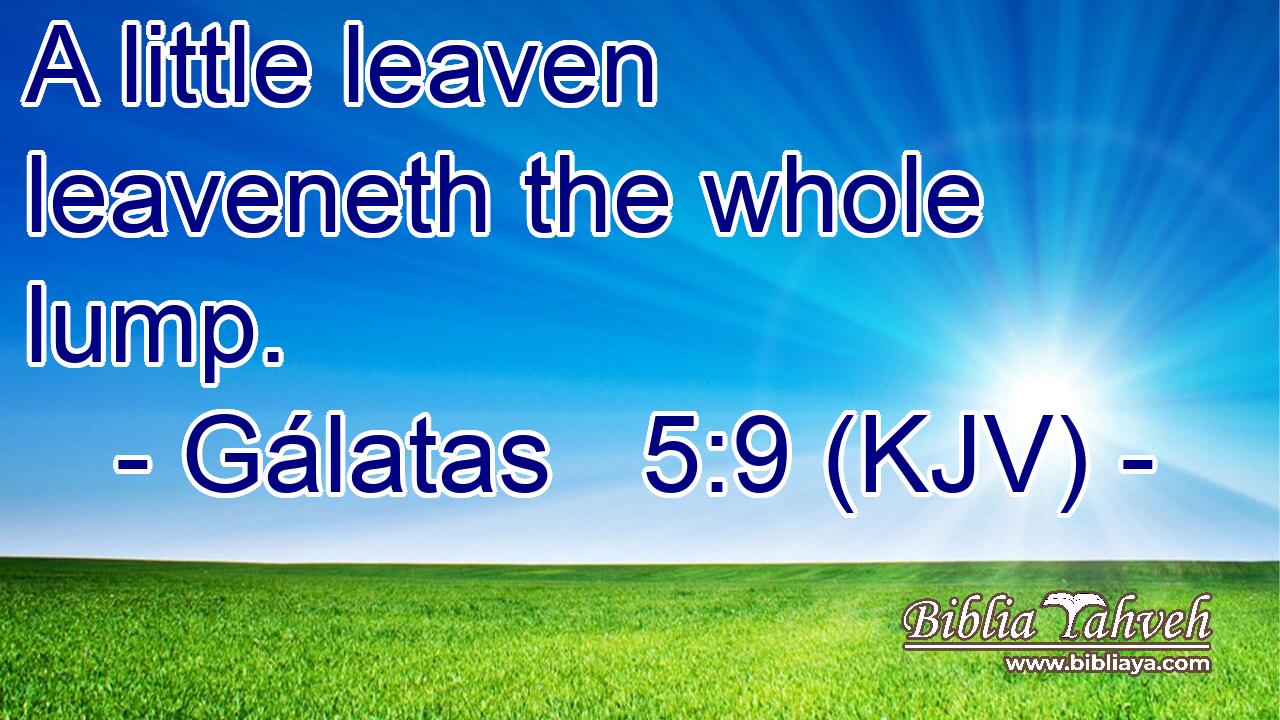 A little leaven leaveneth the whole lump.